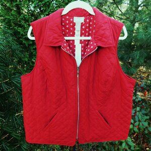Chico's Plus Sz-16 Zip Front Quilted Vest with Pockets NWT